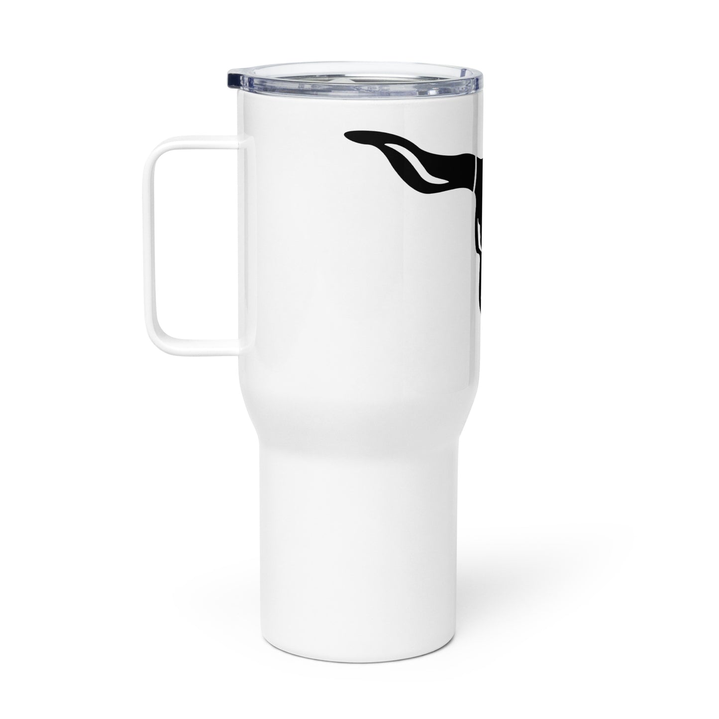 Travel mug with a handle