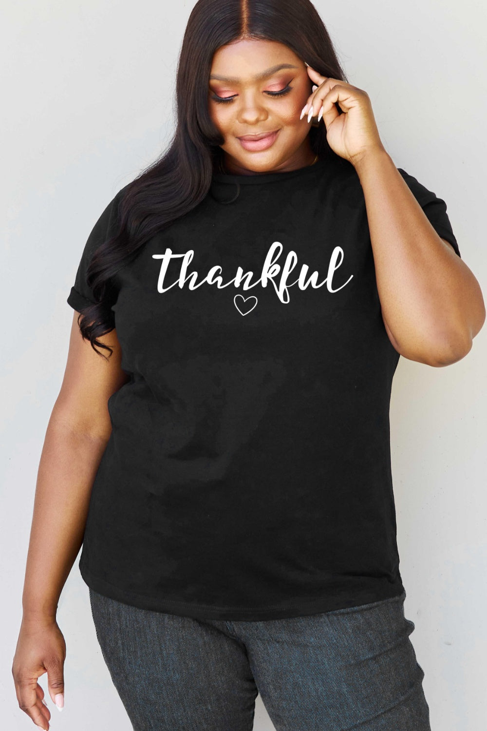 Simply Love Full Size THANKFUL Graphic T-Shirt